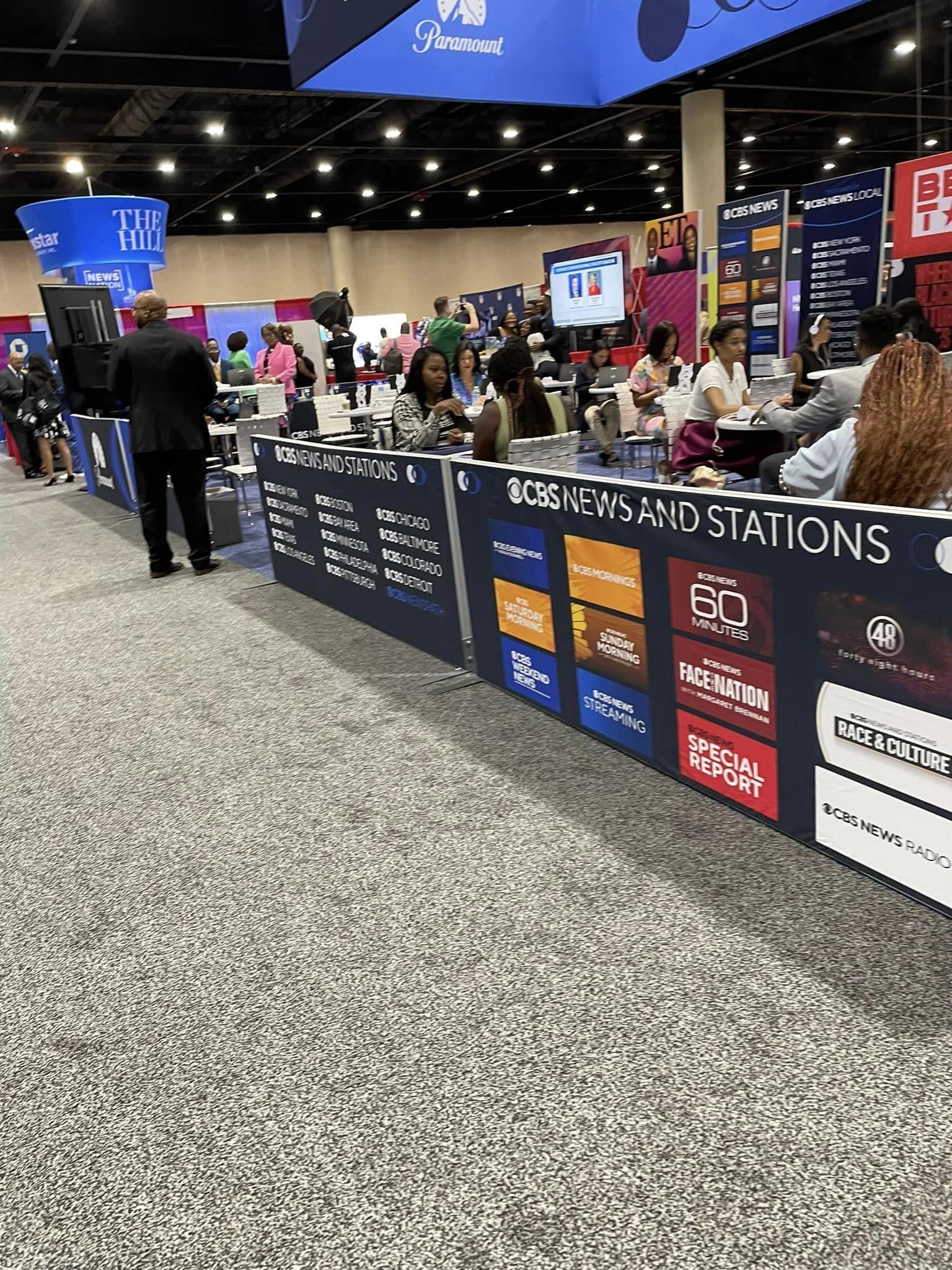 CBS News and Stations event booth